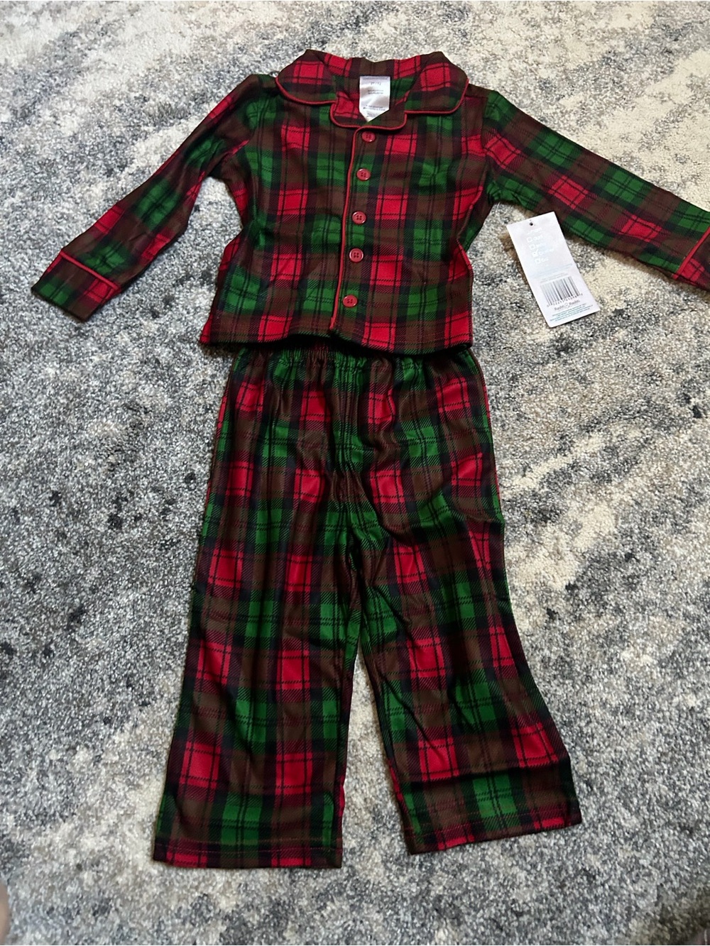 Plaid Kids Pajama Set in Red & Green - Classic Holiday Sleepwear